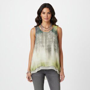 Lola & Sophie 100% Silk Sleeveless Print Blouse Top S